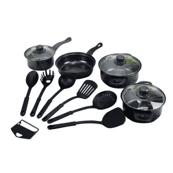 Set De 13 Piezas De Cocina Con 3 Ollas Antiadherentes 1 Sartén Antiadherente Y Utensilios