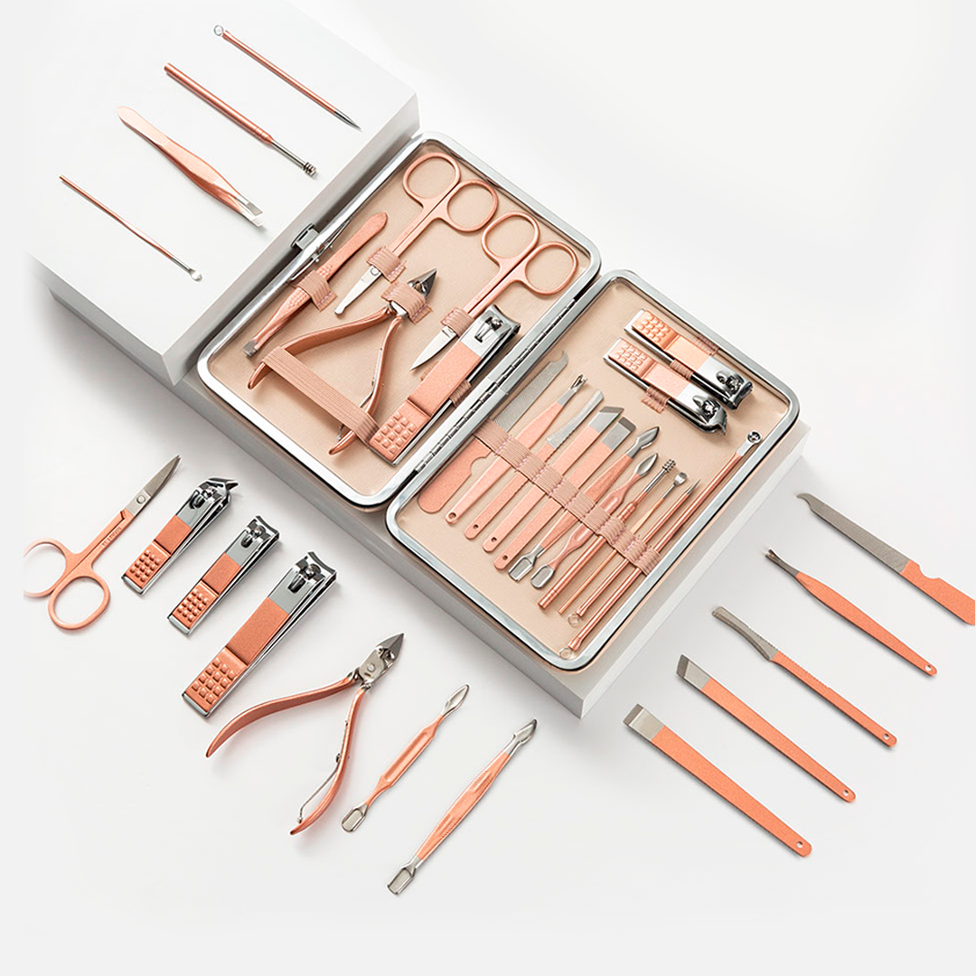 Set De Manicure Premium Con 18 Piezas Herramientas Profesionales Para Cuidado De Uñas