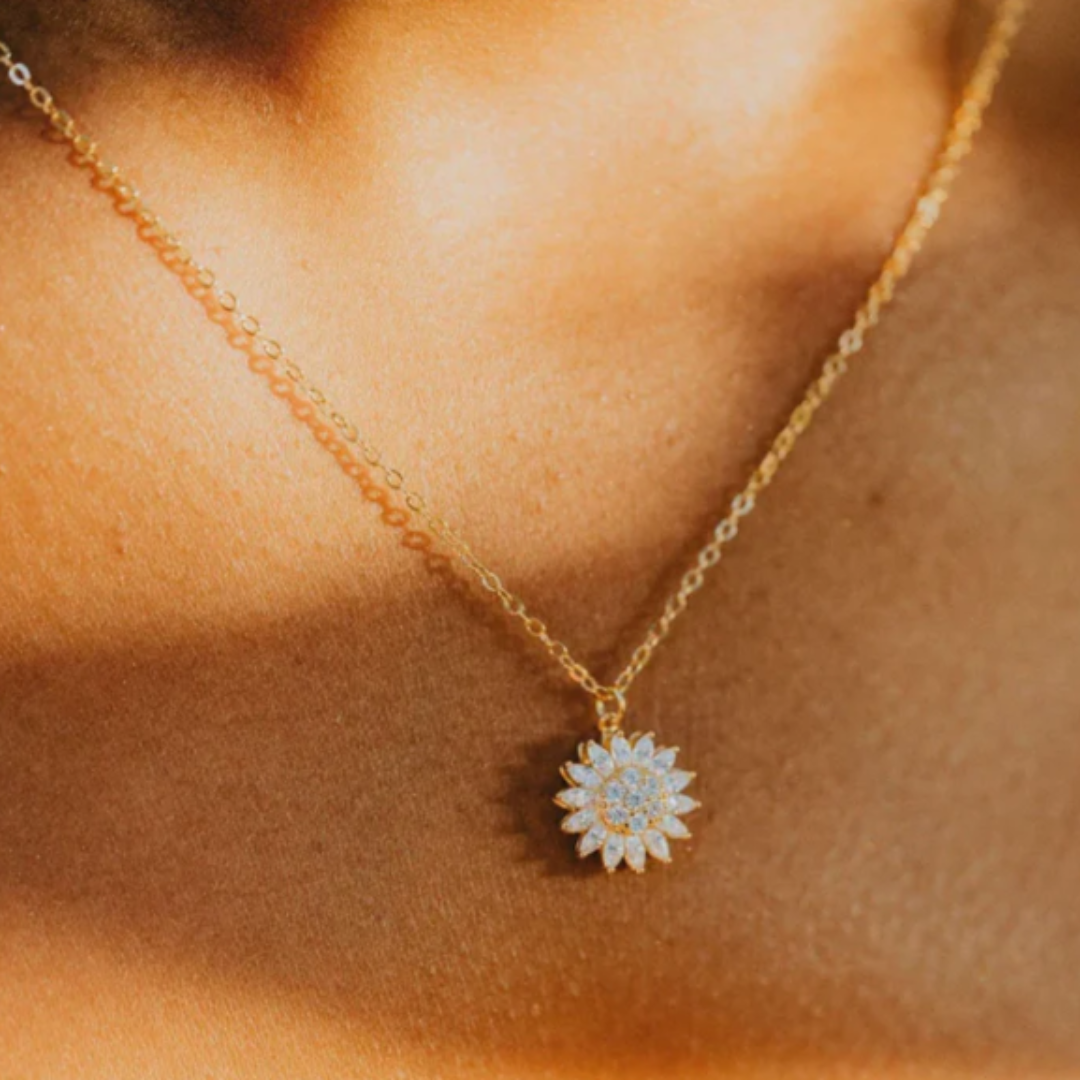 Collar De Girasol Giratorio Antiestrés De Aleación Hipoalergénica