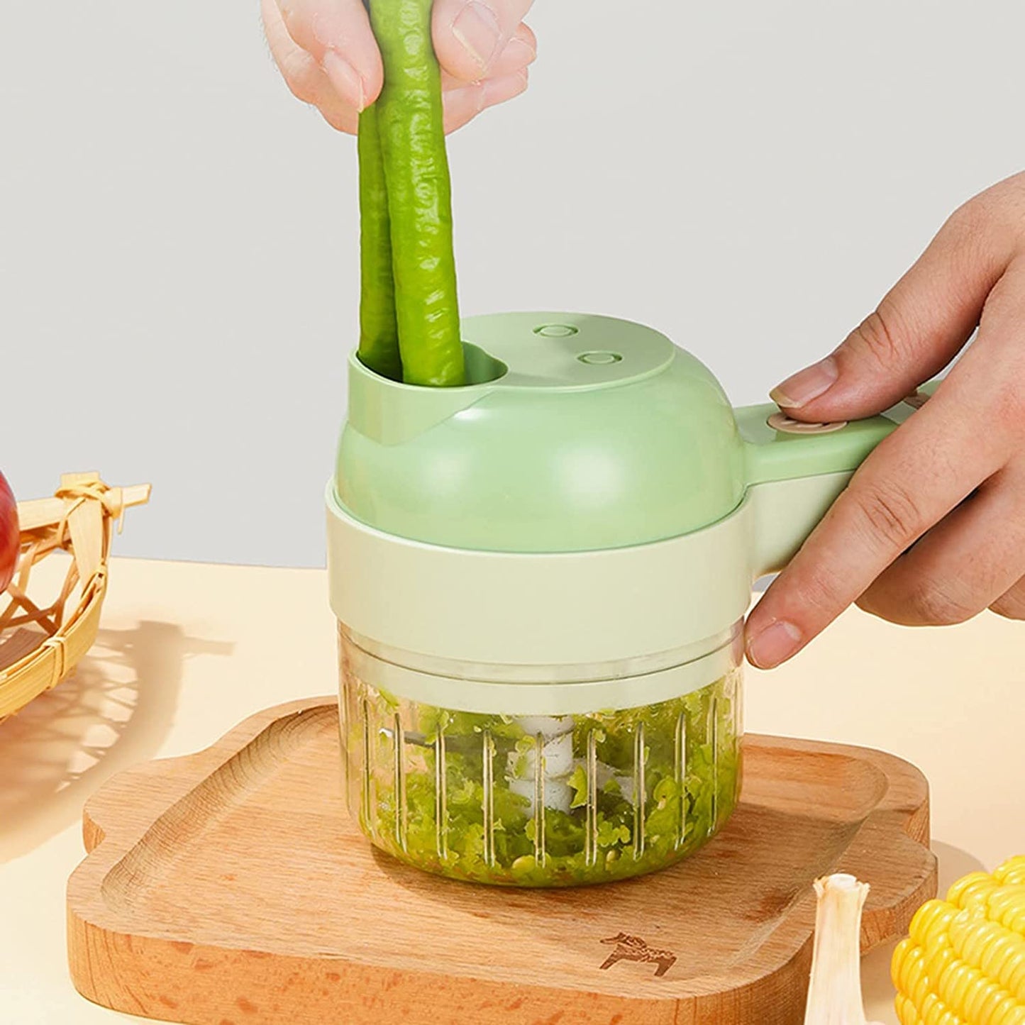 Cortador Eléctrico Pro Multifuncional 4 En 1 Para Cocina Versátil Y Precisa