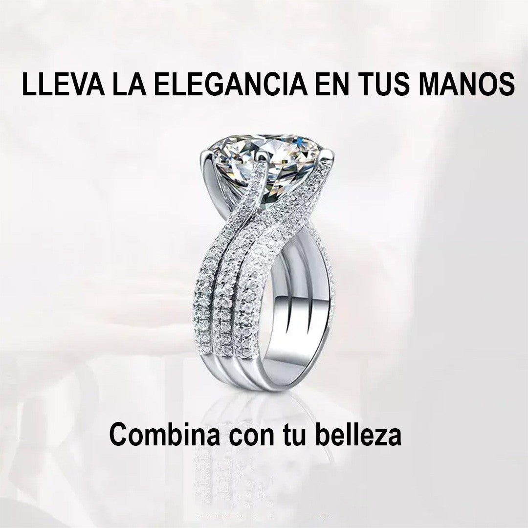 Anillo De Diamante Ajustable Luminous Starburst Estrella Radiante