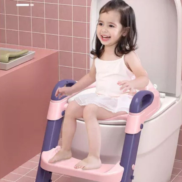 Asiento De Inodoro Con Escalera Para Niños Seguro Y Ergonómico