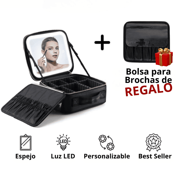 Neceser Para Maquillaje Con Espejo 4K Y Super Led Con Regalo Especial