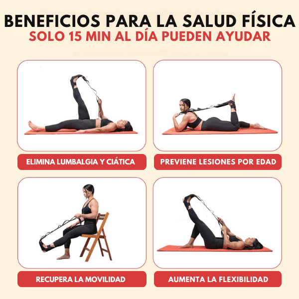 Banda Elástica Para Estiramiento Resistente Y Versátil Para Ejercicios De Flexibilidad