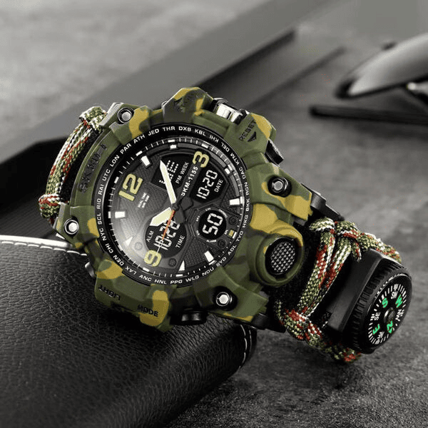 SKMEI 1155 Comando Táctico y de Supervivencia Reloj Resistente con Descuento 50 Porciento