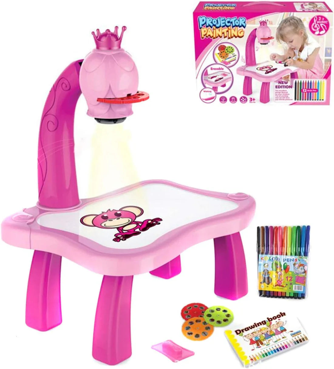 BabyKids Mesa Infantil Con Proyector Led Para Juegos Y Aprendizaje