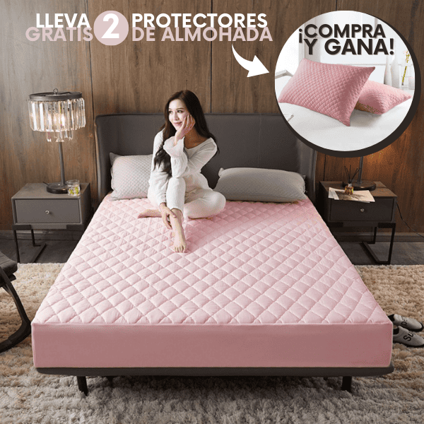 Protector Colchón Acolchado Impermeable Con 2 Protectores De Almohada De Regalo