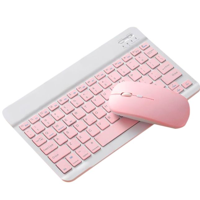 Teclado Y Mouse Bluetooth Para Tablet Y Ipad Compatibles Y Portátiles