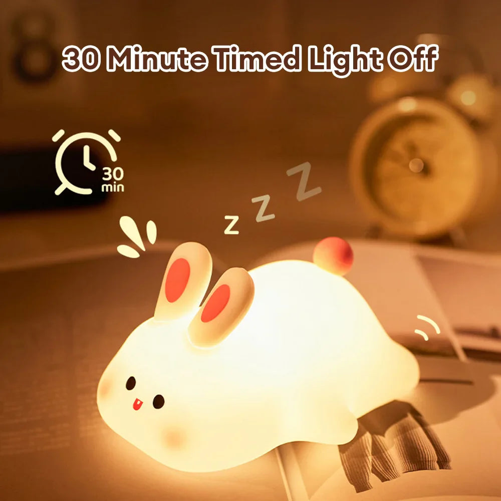 BunnyGlow Lampara De Animales En Silicona Luz Suave Regulable Para Niños