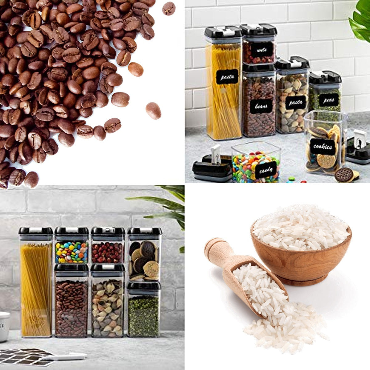 Set X 7 Contenedores Herméticos Para Alimentos De Plástico Libre De BPA