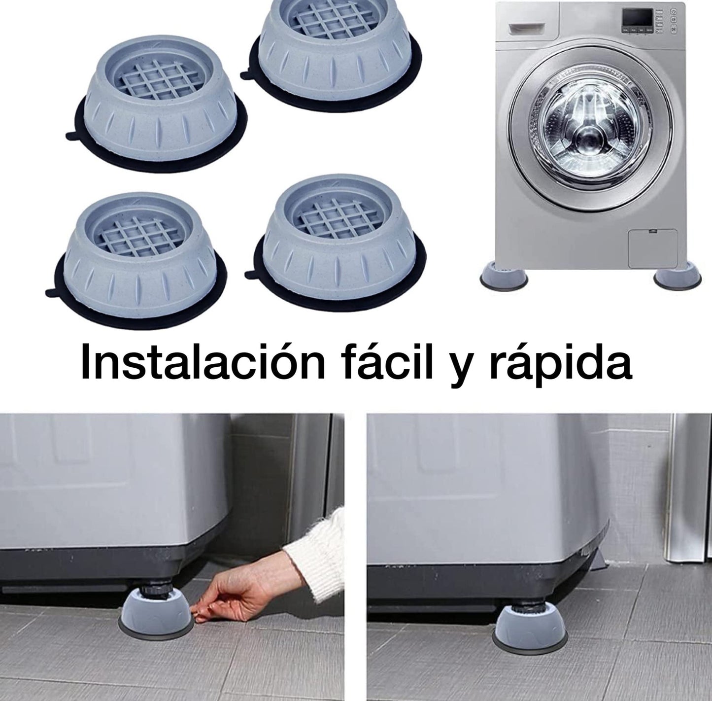 Almohadillas antideslizantes de goma para lavadoras y electrodomésticos