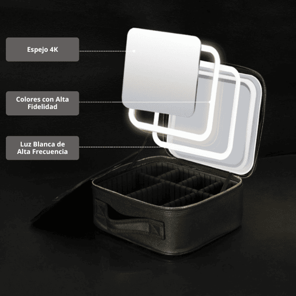 Neceser Para Maquillaje Con Espejo 4K Y Super Led Con Regalo Especial