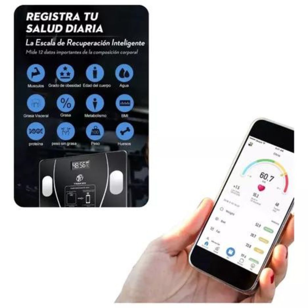 Báscula Digital Smart Precisa Con Pantalla Led Para Control De Peso