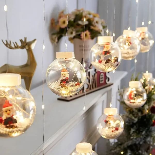 Cortina De Bolas De Navidad Luz Led Con Descuento Especial Del 40 Por Ciento