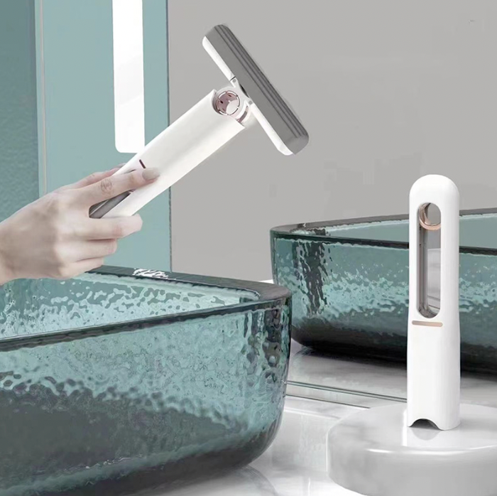Mini Mop De Limpieza Multifuncional Con Paño De Microfibra Y Cabeza Giratoria