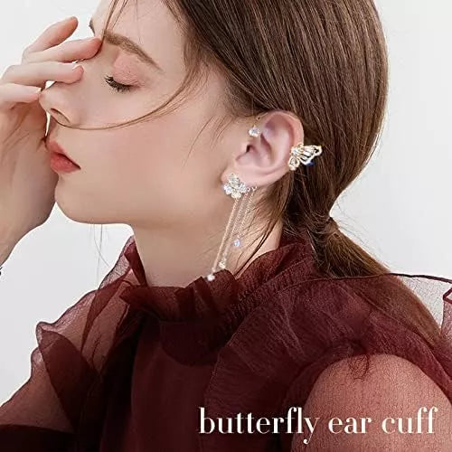 Aretes Mariposa Sin Perforación Elegantes Y Cómodos Para Mujer