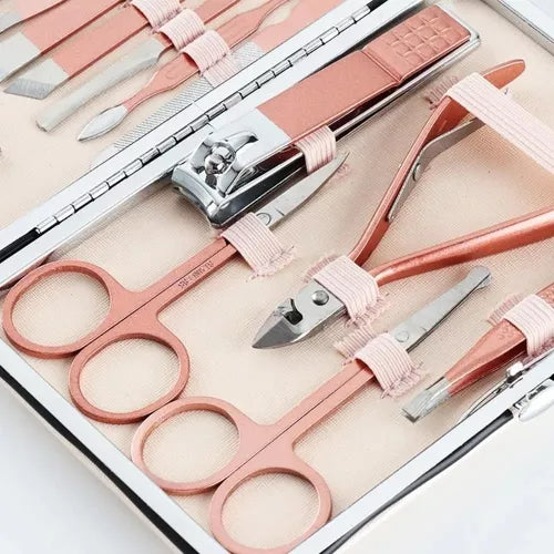 Set De Manicure Premium Con 18 Piezas Herramientas Profesionales Para Cuidado De Uñas