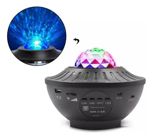 Proyector LED galaxia con control remoto y efectos de luz 360°