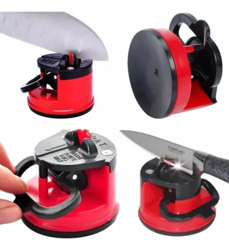 Afilador manual de cuchillos 3 en 1 – base antideslizante