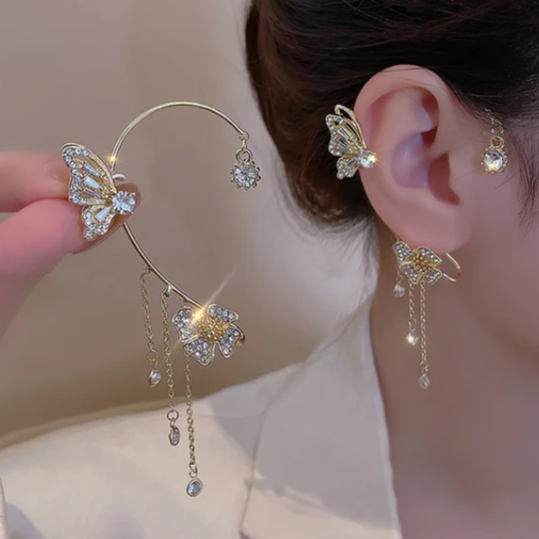 Aretes Mariposa Sin Perforación Elegantes Y Cómodos Para Mujer