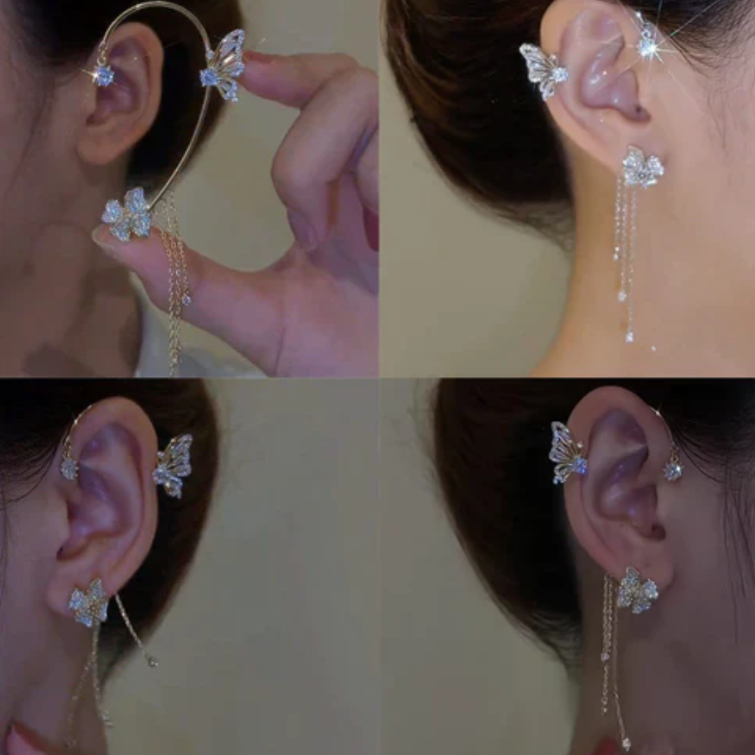 Aretes Mariposa Sin Perforación Elegantes Y Cómodos Para Mujer