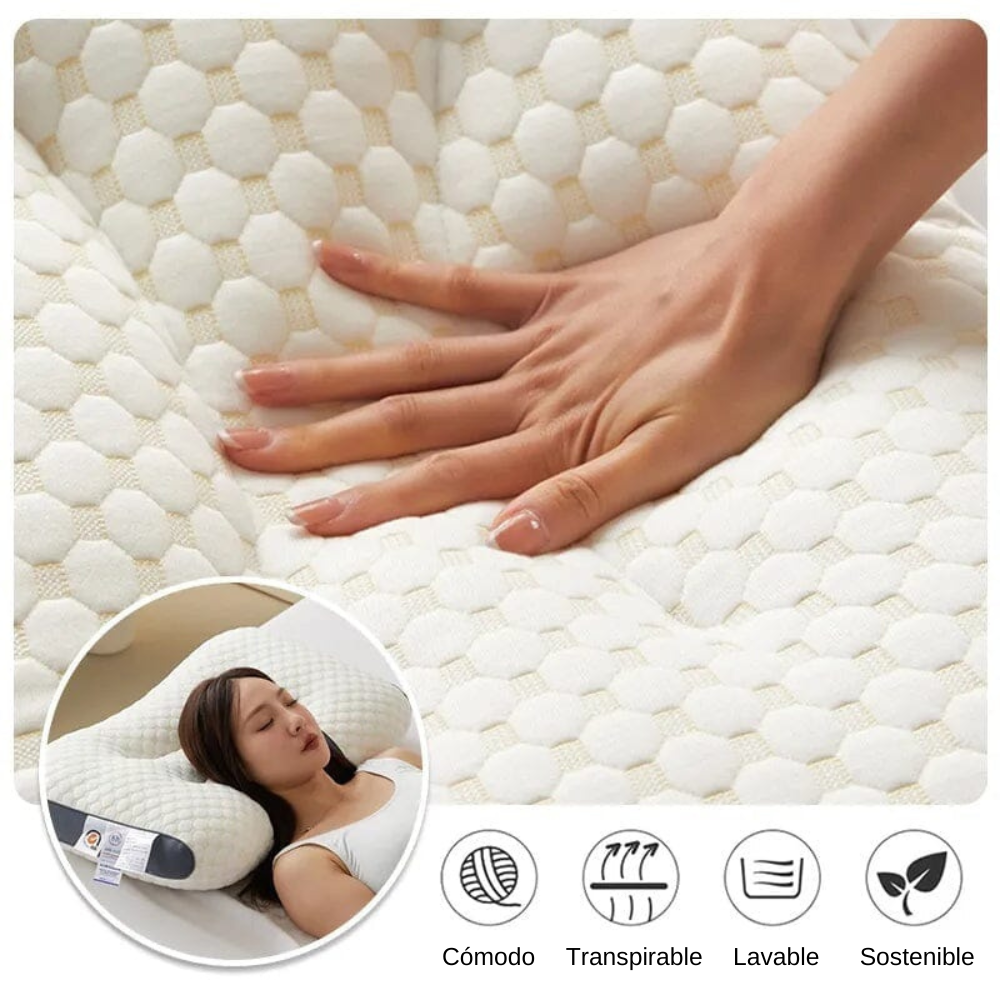 Almohada Ortopédica 3D Ergonomica Transpirable Antialérgica Para Mejorar El Sueño
