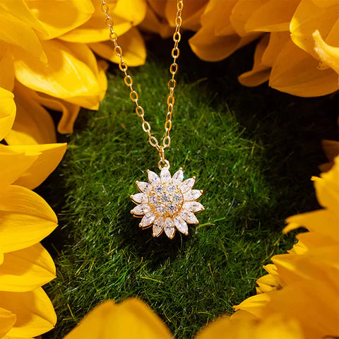 Collar De Girasol Giratorio Antiestrés De Aleación Hipoalergénica
