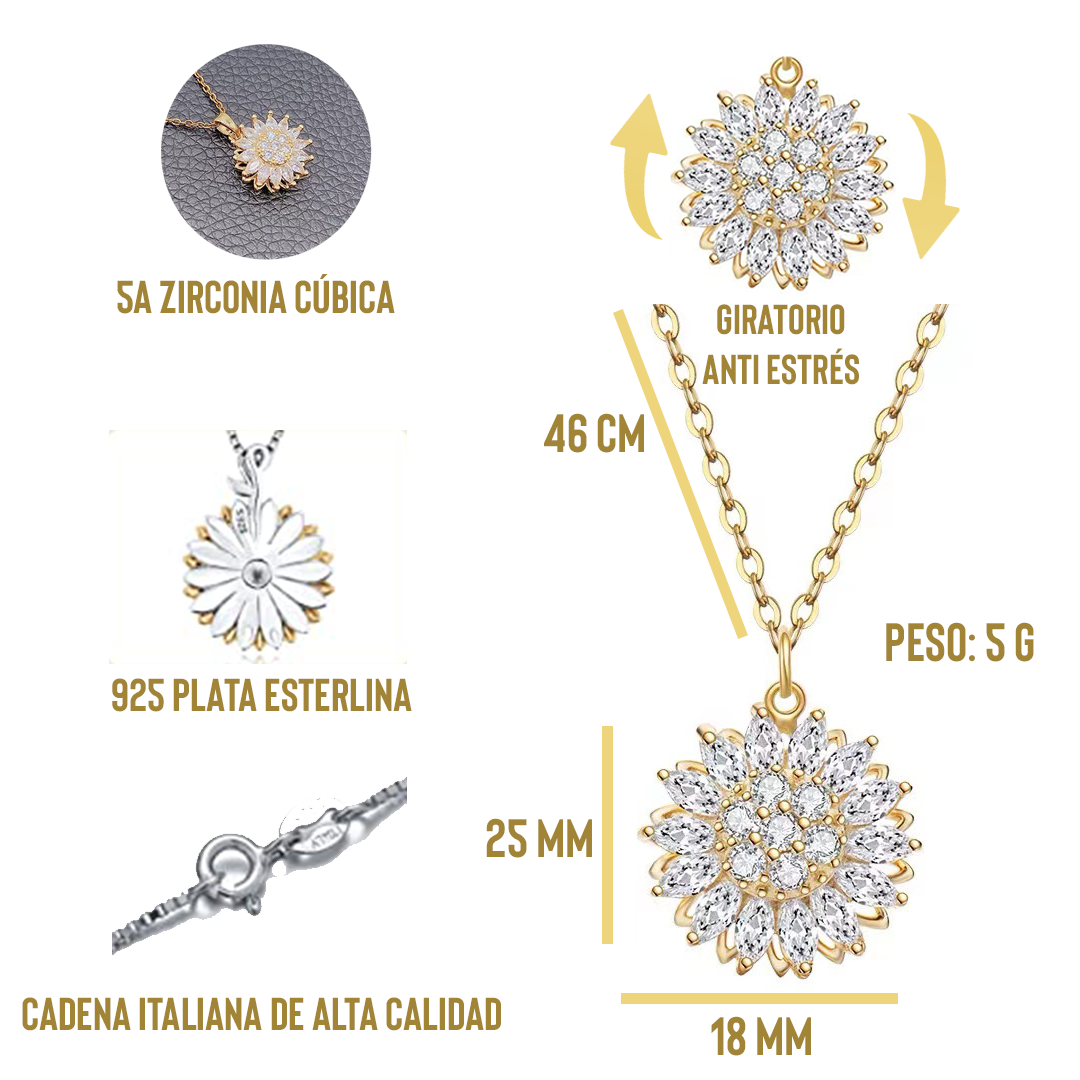 Collar De Girasol Giratorio Antiestrés De Aleación Hipoalergénica