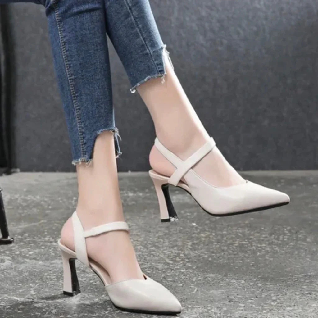 Zapatos De Salón De Piel Cómodos Con Tacones De Bloque
