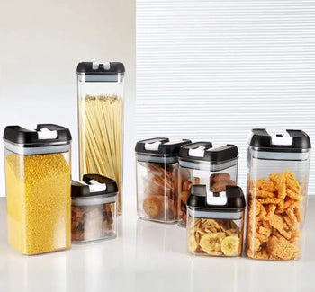 Set X 7 Contenedores Herméticos Para Alimentos De Plástico Libre De BPA