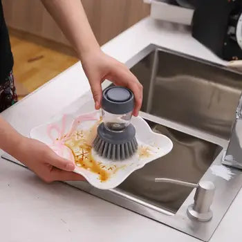 Cepillo Multifuncional Con Dispensador Para Limpieza Eficiente En Hogar