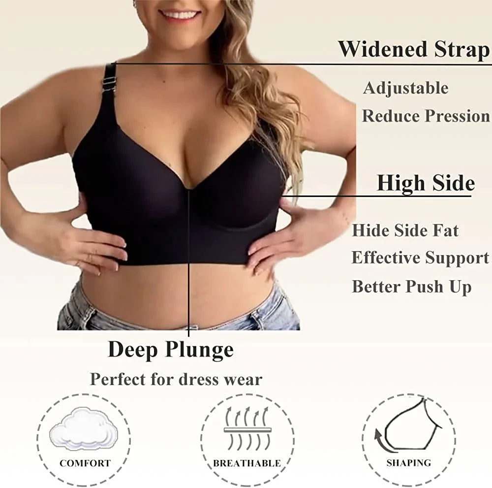 Sujetador Suavizante Con Espalda Push Up SheCurve Para Realce y Comodidad