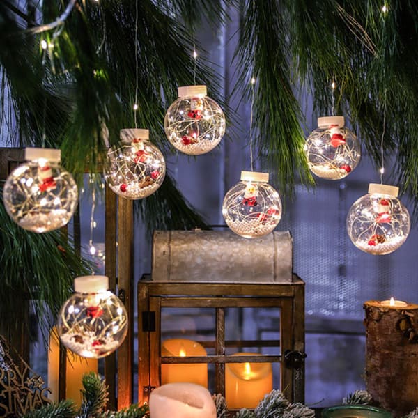 Cortina De Bolas De Navidad Luz Led Con Descuento Especial Del 40 Por Ciento