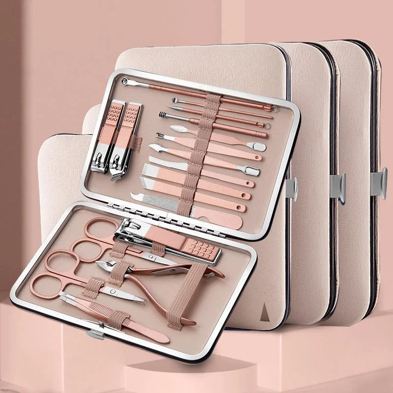 Set De Manicure Premium Con 18 Piezas Herramientas Profesionales Para Cuidado De Uñas