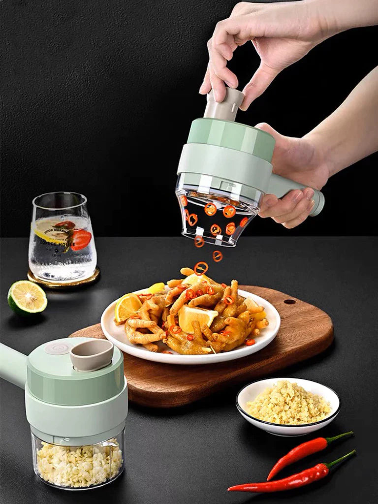 Picador 4 En 1 Multifuncional Con Cuchillas De Acero Inoxidable Para Cocina