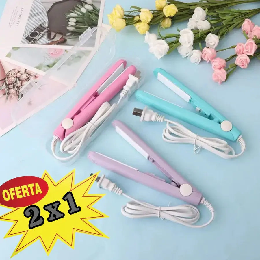Mini Plancha Rizadora Oferta 2X1 Para Rizos Definidos Y Duraderos