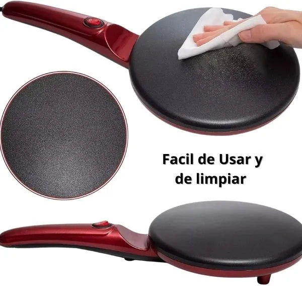 Crepera Eléctrica Premium Nuevo Modelo 2025 con Control de Temperatura Ajustable y Placa Antiadherente