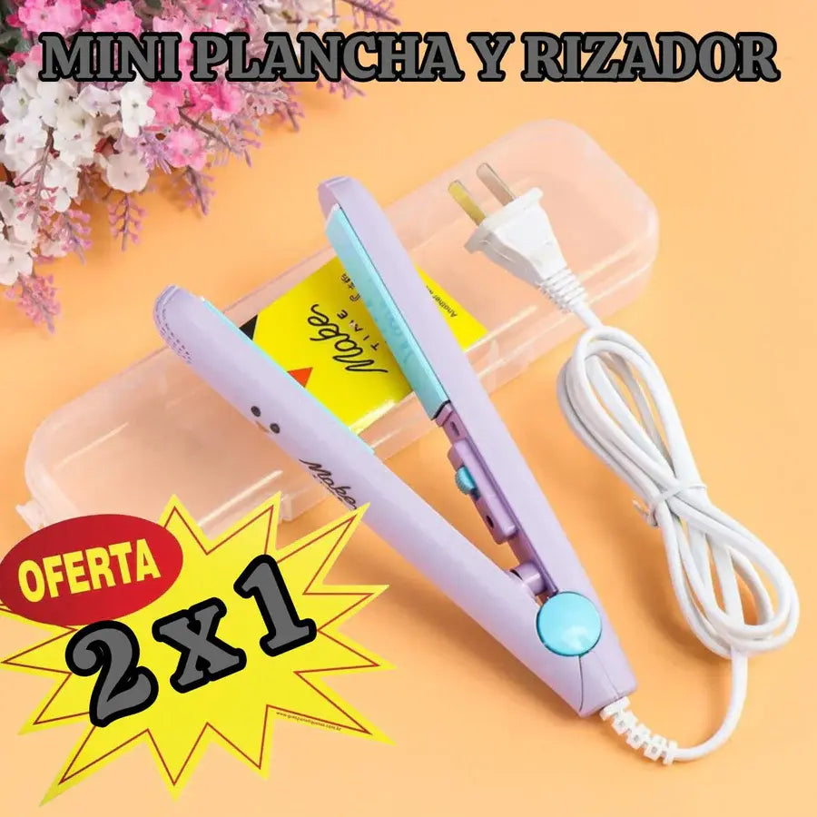 Mini Plancha Rizadora Oferta 2X1 Para Rizos Definidos Y Duraderos