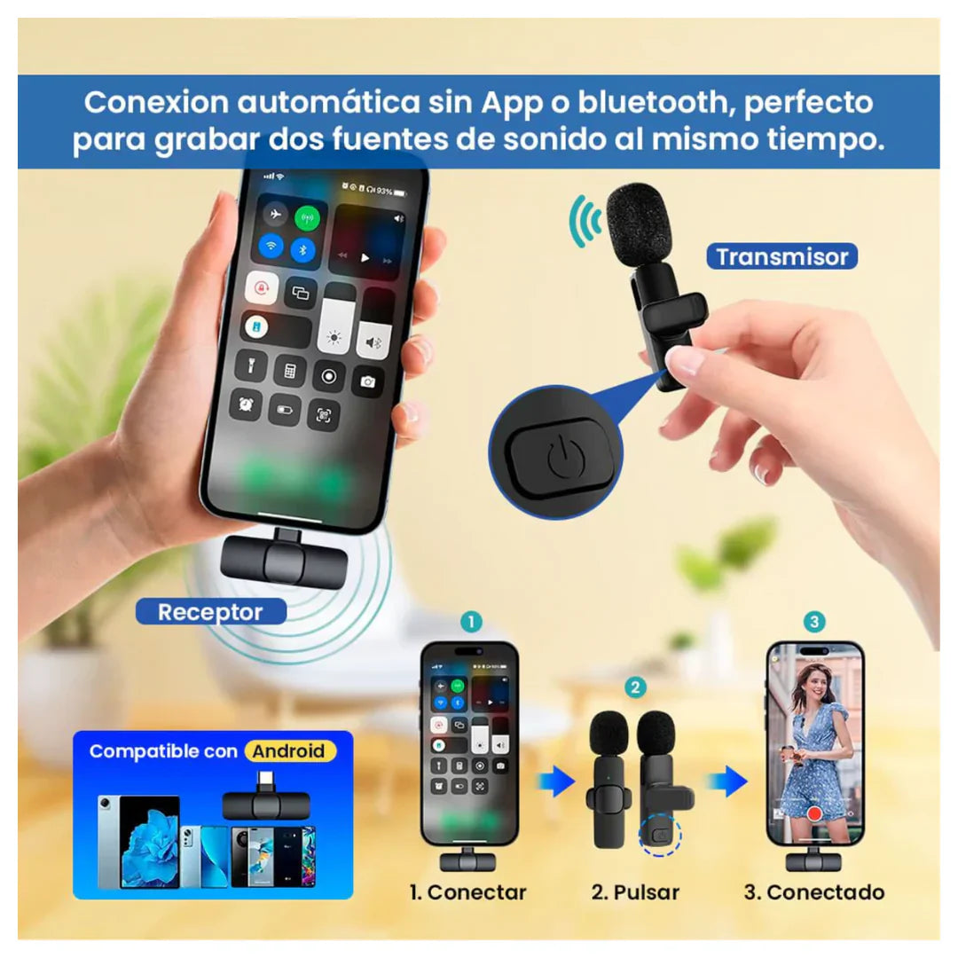 Duofone Micrófono Type C Compatible Con Audio Profesional De Alta Fidelidad