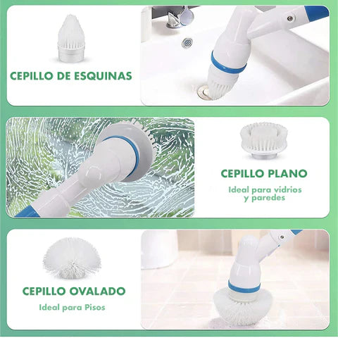 Cepillo De Limpieza Eléctrico 9 En 1 Multifuncional Con Accesorios Intercambiables