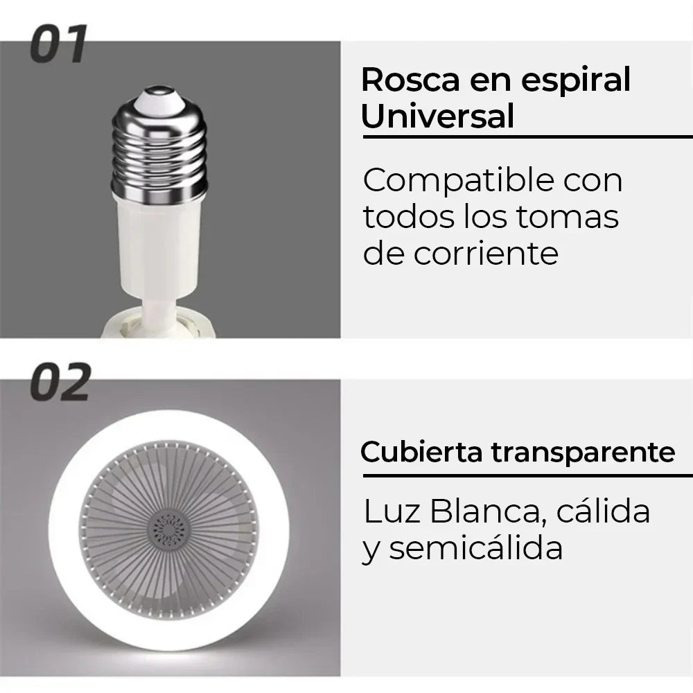 Breezelight Lampara Led Y Ventilador Premium Para Hogar Y Oficina