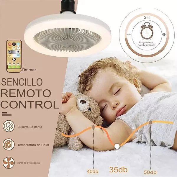 Breezelight Lampara Led Y Ventilador Premium Para Hogar Y Oficina