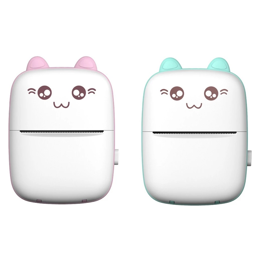 Mini Impresora Digital Gatito Con Cinco Rollos Para Impresión Portátil
