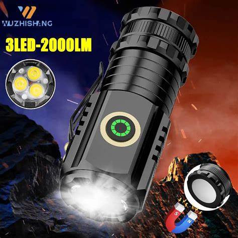 Mini Linterna Led Recargable Con Zoom Y Tres Modos De Luz
