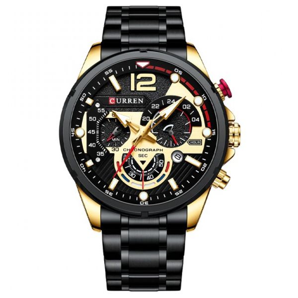 Reloj Masculino Curren Elegante Con Correa De Acero Inoxidable Y Resistente Al Agua