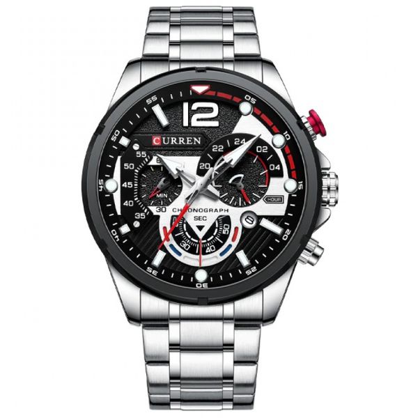 Reloj Masculino Curren Elegante Con Correa De Acero Inoxidable Y Resistente Al Agua