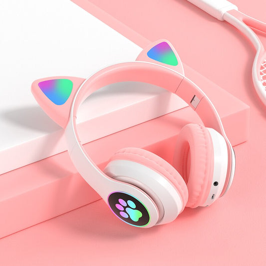 Audífonos Bluetooth De Gato Con Orejas Iluminadas Diseño Divertido Y Sonido De Alta Calidad