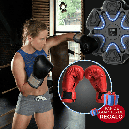 FitPunch Máquina de Boxeo Interactiva con Par de Guantes de Regalo