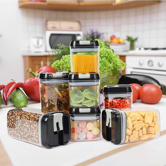 Set X 7 Contenedores Herméticos Para Alimentos De Plástico Libre De BPA