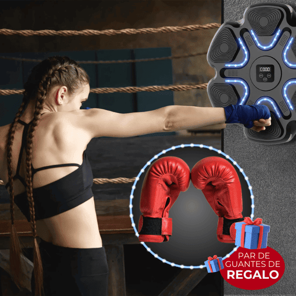 FitPunch Máquina de Boxeo Interactiva con Par de Guantes de Regalo
